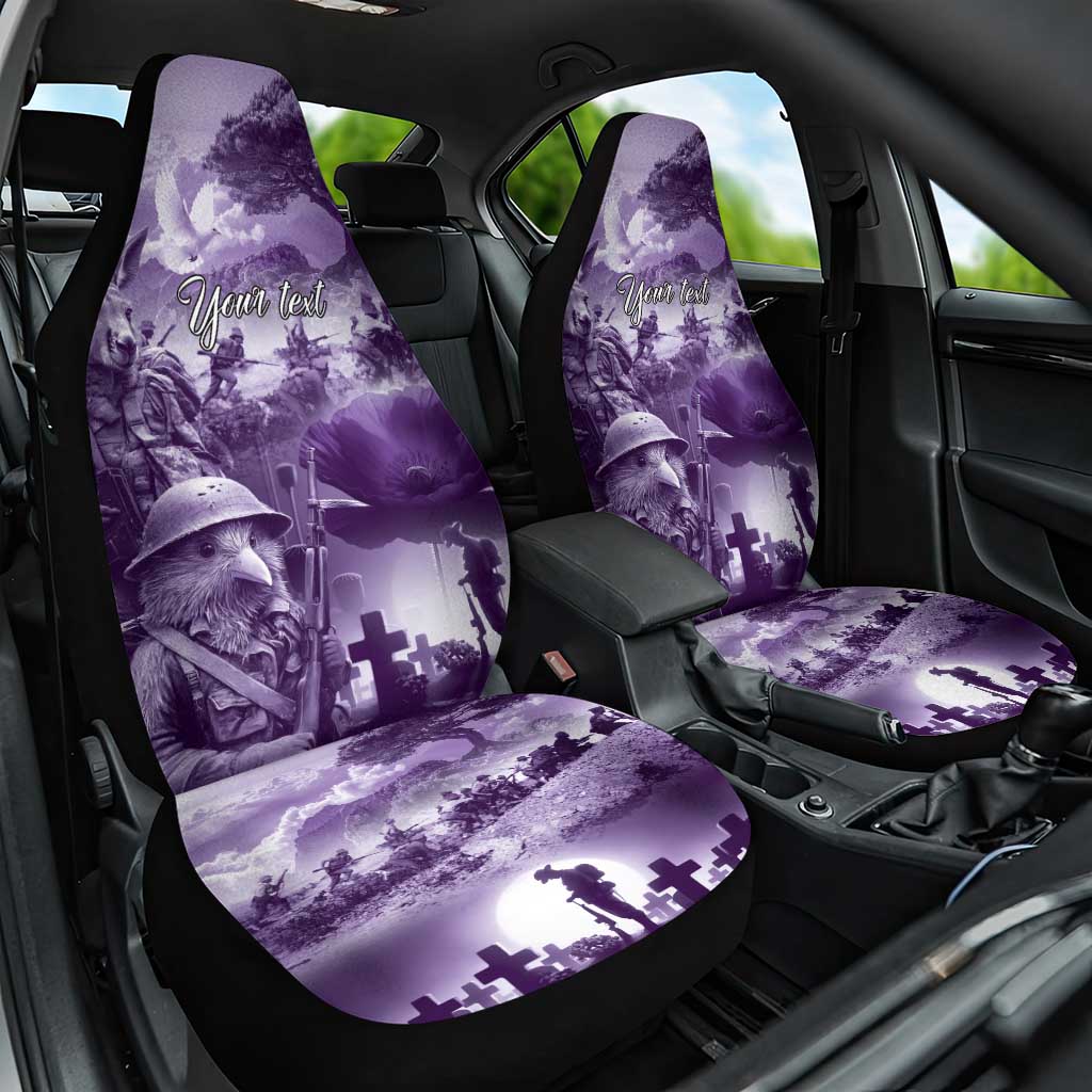 Purple ANZAC Day The Battle of Lone Pine Car Seat Cover Kiwi-Kangaroo Soldier Lest We Forget LT9 One Size Purple - Polynesian Pride