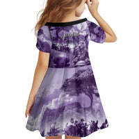 Purple ANZAC Day The Battle of Lone Pine Family Matching Off Shoulder Short Dress and Hawaiian Shirt Kiwi-Kangaroo Soldier Lest We Forget LT9 - Polynesian Pride