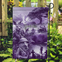 Purple ANZAC Day The Battle of Lone Pine Garden Flag Kiwi-Kangaroo Soldier Lest We Forget LT9 Garden Flag Purple - Polynesian Pride