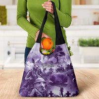 Purple ANZAC Day The Battle of Lone Pine Grocery Bag Kiwi-Kangaroo Soldier Lest We Forget LT9 - Polynesian Pride
