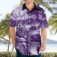 Purple ANZAC Day The Battle of Lone Pine Hawaiian Shirt Kiwi-Kangaroo Soldier Lest We Forget LT9 - Polynesian Pride