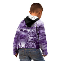Purple ANZAC Day The Battle of Lone Pine Kid Hoodie Kiwi-Kangaroo Soldier Lest We Forget LT9 - Polynesian Pride