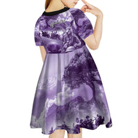 Purple ANZAC Day The Battle of Lone Pine Kid Short Sleeve Dress Kiwi-Kangaroo Soldier Lest We Forget LT9 - Polynesian Pride