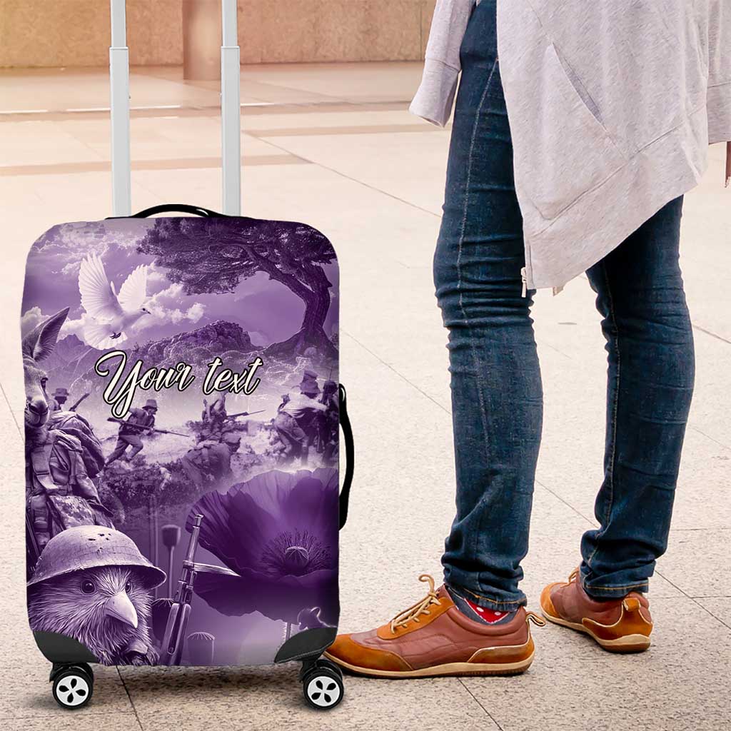 Purple ANZAC Day The Battle of Lone Pine Luggage Cover Kiwi-Kangaroo Soldier Lest We Forget LT9 Purple - Polynesian Pride