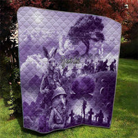 Purple ANZAC Day The Battle of Lone Pine Quilt Kiwi-Kangaroo Soldier Lest We Forget LT9 - Polynesian Pride