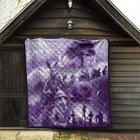 Purple ANZAC Day The Battle of Lone Pine Quilt Kiwi-Kangaroo Soldier Lest We Forget LT9 - Polynesian Pride