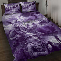 Purple ANZAC Day The Battle of Lone Pine Quilt Bed Set Kiwi-Kangaroo Soldier Lest We Forget LT9 Purple - Polynesian Pride