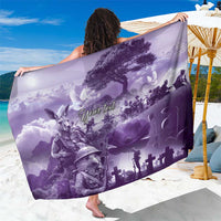 Purple ANZAC Day The Battle of Lone Pine Sarong Kiwi-Kangaroo Soldier Lest We Forget LT9 One Size 44 x 66 inches Purple - Polynesian Pride