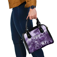 Purple ANZAC Day The Battle of Lone Pine Shoulder Handbag Kiwi-Kangaroo Soldier Lest We Forget LT9 - Polynesian Pride