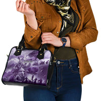 Purple ANZAC Day The Battle of Lone Pine Shoulder Handbag Kiwi-Kangaroo Soldier Lest We Forget LT9 - Polynesian Pride