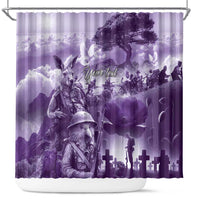 Purple ANZAC Day The Battle of Lone Pine Shower Curtain Kiwi-Kangaroo Soldier Lest We Forget LT9 Purple - Polynesian Pride