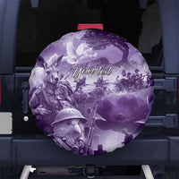 Purple ANZAC Day The Battle of Lone Pine Spare Tire Cover Kiwi-Kangaroo Soldier Lest We Forget LT9 No hole Purple - Polynesian Pride