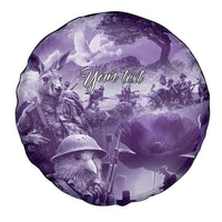 Purple ANZAC Day The Battle of Lone Pine Spare Tire Cover Kiwi-Kangaroo Soldier Lest We Forget LT9 - Polynesian Pride