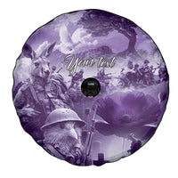 Purple ANZAC Day The Battle of Lone Pine Spare Tire Cover Kiwi-Kangaroo Soldier Lest We Forget LT9 - Polynesian Pride