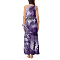 Purple ANZAC Day The Battle of Lone Pine Tank Maxi Dress Kiwi-Kangaroo Soldier Lest We Forget LT9 - Polynesian Pride