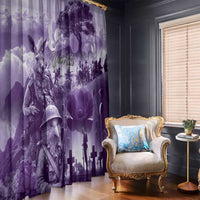 Purple ANZAC Day The Battle of Lone Pine Window Curtain Kiwi-Kangaroo Soldier Lest We Forget LT9 - Polynesian Pride