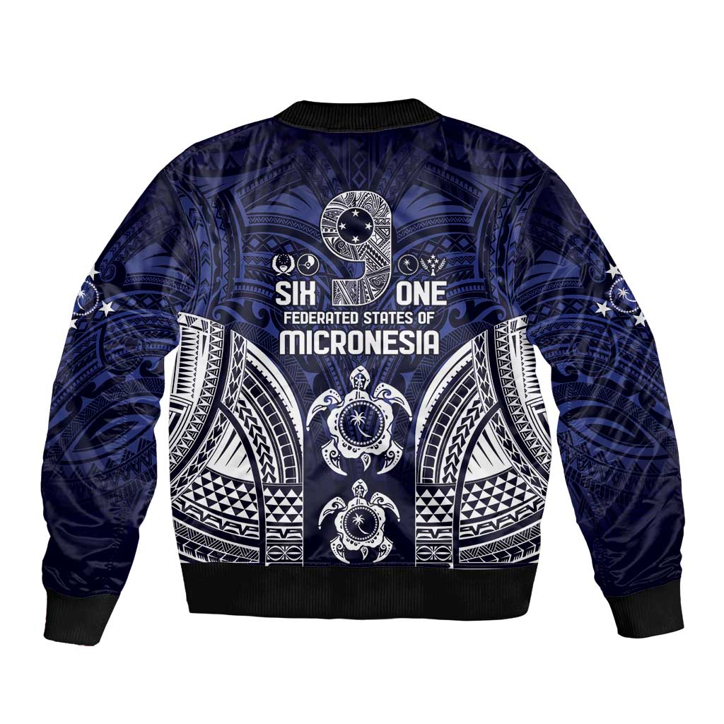 FSM Chuuk States Bomber Jacket Micronesia Six 9 One Polynesian Tribal Pattern