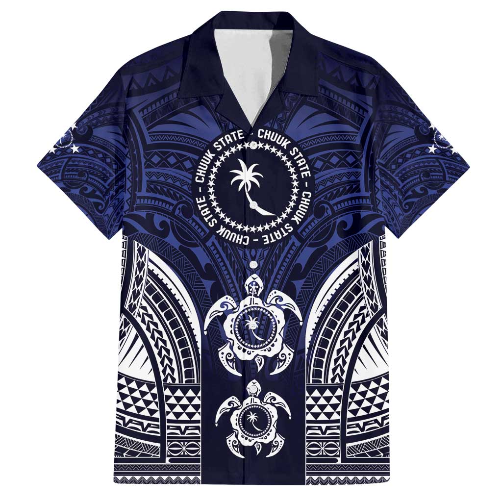 FSM Chuuk States Family Matching Long Sleeve Bodycon Dress and Hawaiian Shirt Micronesia Six 9 One Polynesian Tribal Pattern LT9 Dad's Shirt - Short Sleeve Blue - Polynesian Pride