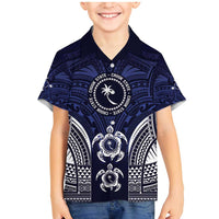 FSM Chuuk States Family Matching Mermaid Dress and Hawaiian Shirt Micronesia Six 9 One Polynesian Tribal Pattern LT9 Son's Shirt Blue - Polynesian Pride