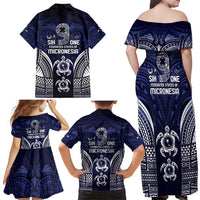 FSM Chuuk States Family Matching Off Shoulder Maxi Dress and Hawaiian Shirt Micronesia Six 9 One Polynesian Tribal Pattern LT9 - Polynesian Pride