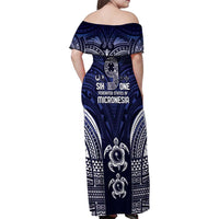 FSM Chuuk States Family Matching Off Shoulder Maxi Dress and Hawaiian Shirt Micronesia Six 9 One Polynesian Tribal Pattern LT9 - Polynesian Pride