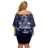 FSM Chuuk States Family Matching Off Shoulder Short Dress and Hawaiian Shirt Micronesia Six 9 One Polynesian Tribal Pattern LT9 - Polynesian Pride