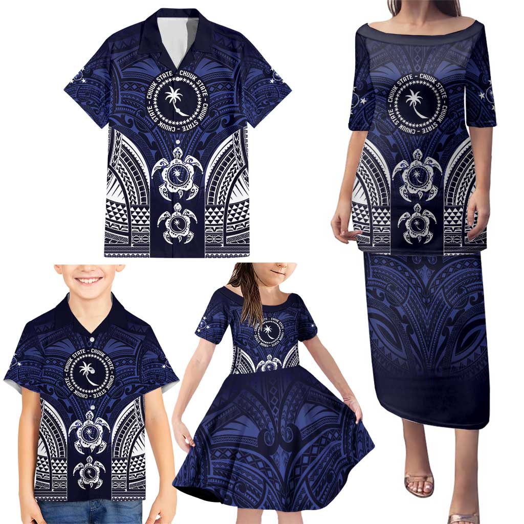 FSM Chuuk States Family Matching Puletasi and Hawaiian Shirt Micronesia Six 9 One Polynesian Tribal Pattern LT9 - Polynesian Pride