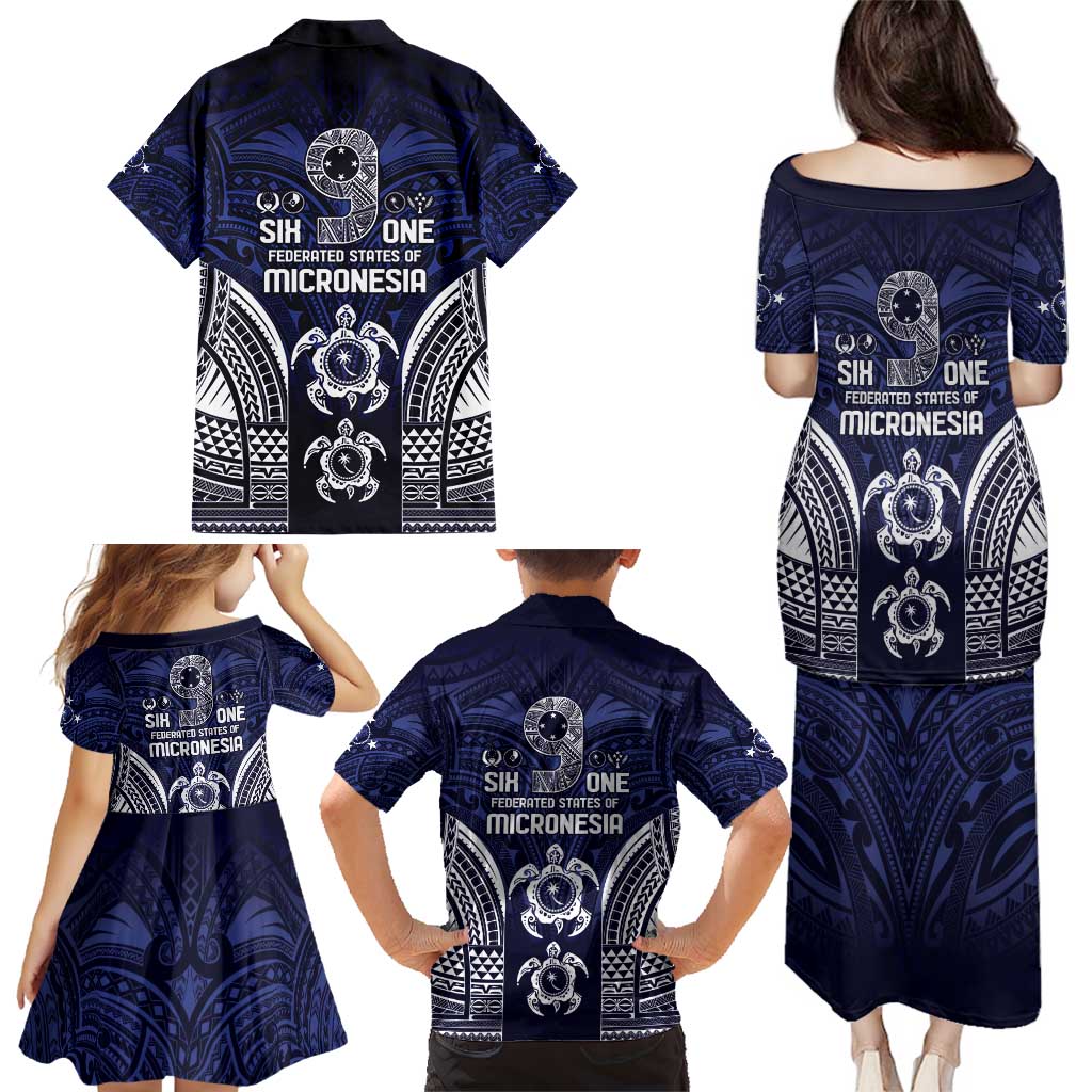 FSM Chuuk States Family Matching Puletasi and Hawaiian Shirt Micronesia Six 9 One Polynesian Tribal Pattern LT9 - Polynesian Pride