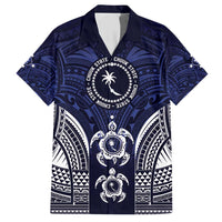FSM Chuuk States Family Matching Short Sleeve Bodycon Dress and Hawaiian Shirt Micronesia Six 9 One Polynesian Tribal Pattern LT9 Dad's Shirt - Short Sleeve Blue - Polynesian Pride