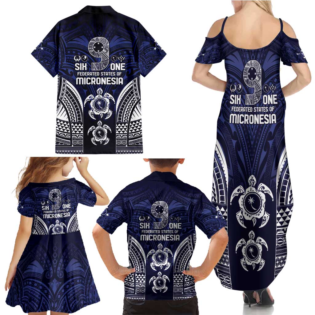 FSM Chuuk States Family Matching Summer Maxi Dress and Hawaiian Shirt Micronesia Six 9 One Polynesian Tribal Pattern LT9 - Polynesian Pride