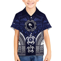 FSM Chuuk States Family Matching Summer Maxi Dress and Hawaiian Shirt Micronesia Six 9 One Polynesian Tribal Pattern LT9 Son's Shirt Blue - Polynesian Pride