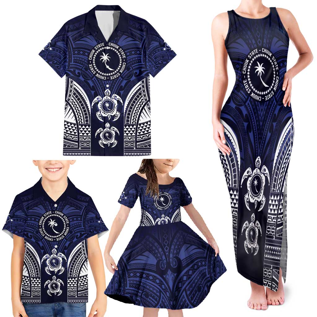 FSM Chuuk States Family Matching Tank Maxi Dress and Hawaiian Shirt Micronesia Six 9 One Polynesian Tribal Pattern LT9 - Polynesian Pride