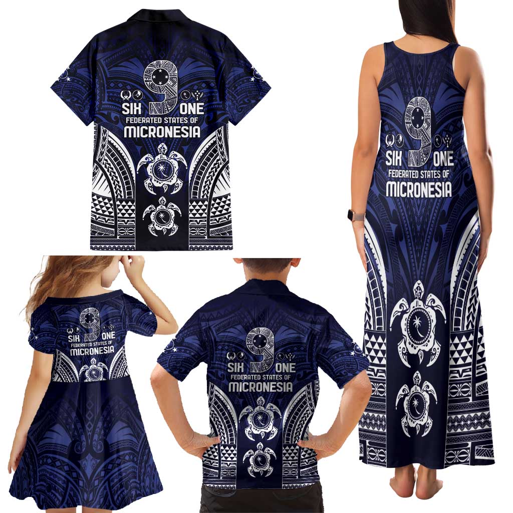 FSM Chuuk States Family Matching Tank Maxi Dress and Hawaiian Shirt Micronesia Six 9 One Polynesian Tribal Pattern LT9 - Polynesian Pride