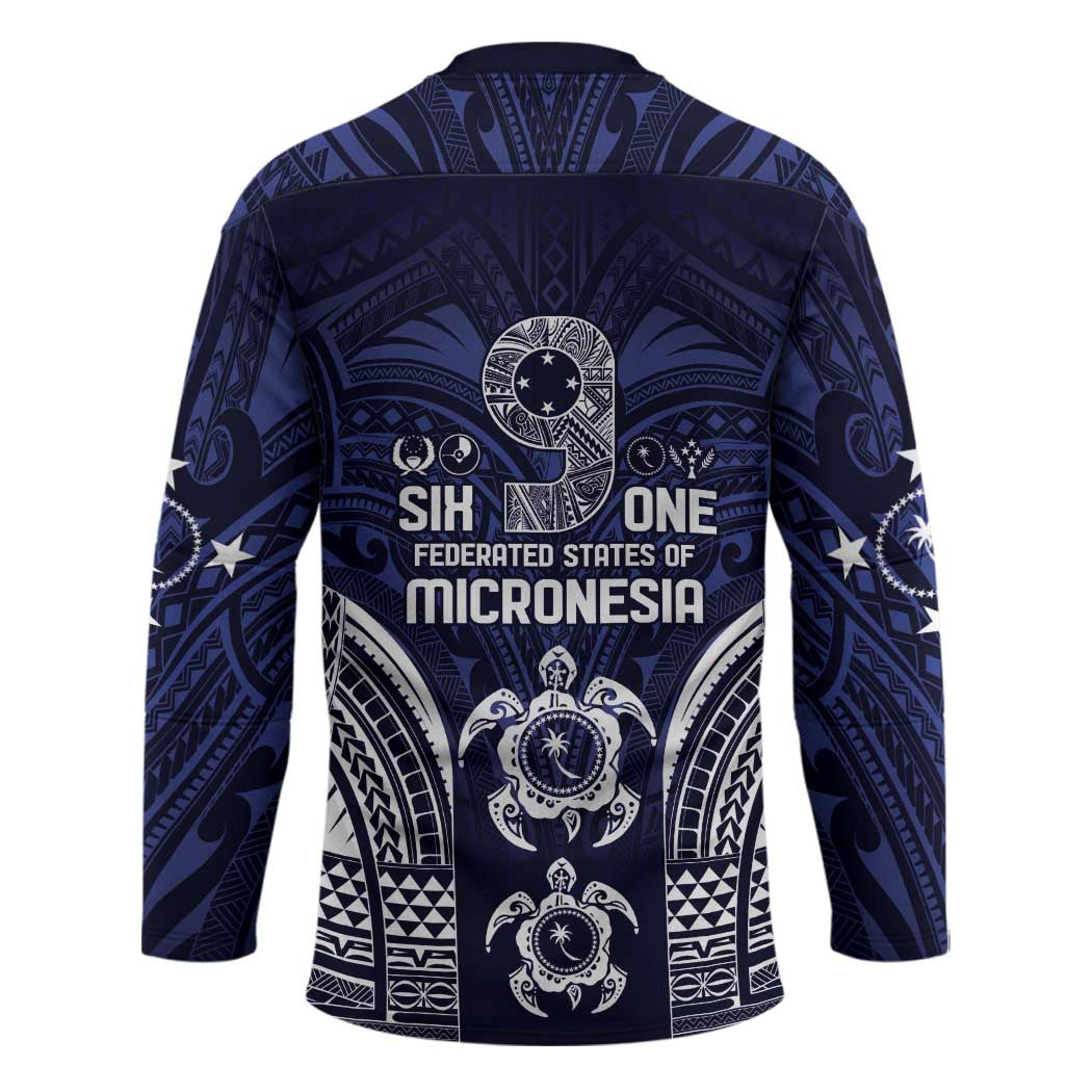 FSM Chuuk States Hockey Jersey Micronesia Six 9 One Polynesian Tribal Pattern - Polynesian Pride