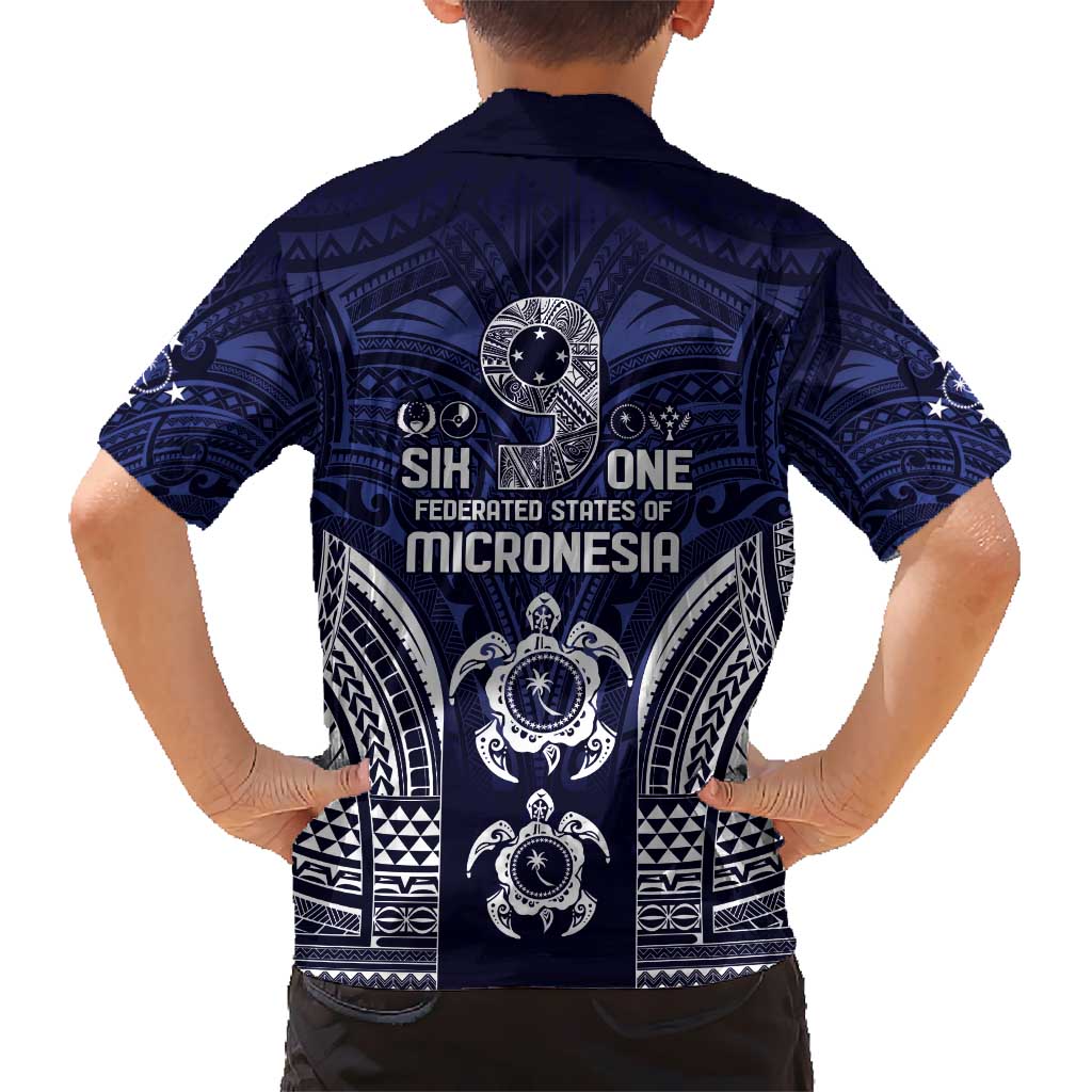FSM Chuuk States Kid Hawaiian Shirt Micronesia Six 9 One Polynesian Tribal Pattern