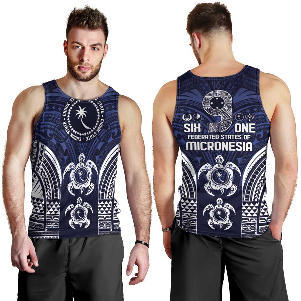 FSM Chuuk States Men Tank Top Micronesia Six 9 One Polynesian Tribal Pattern