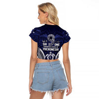 FSM Chuuk States Raglan Cropped T Shirt Micronesia Six 9 One Polynesian Tribal Pattern