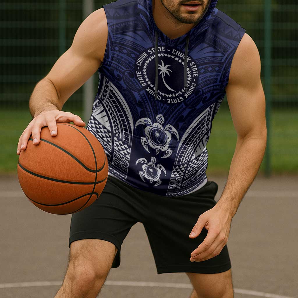 FSM Chuuk States Sleeveless Hoodie Micronesia Six 9 One Polynesian Tribal Pattern - Polynesian Pride