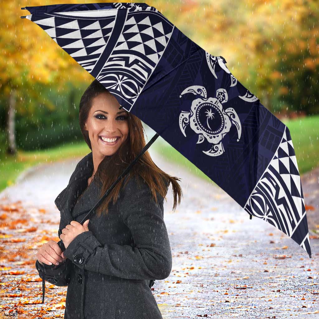 FSM Chuuk States Umbrella Micronesia Six 9 One Polynesian Tribal Pattern - Polynesian Pride