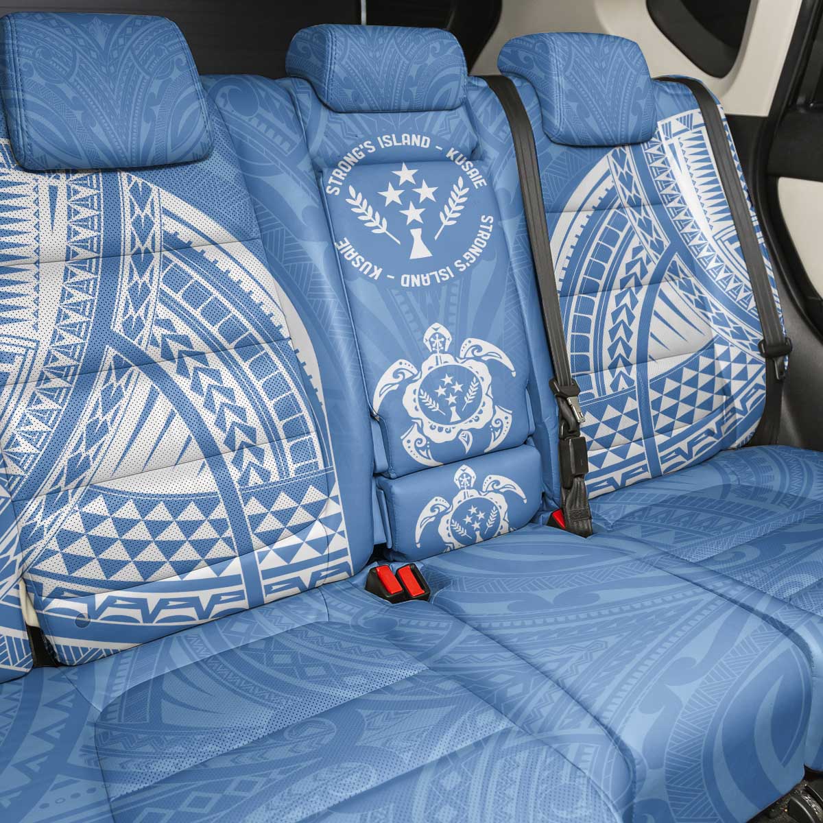FSM Kosrae States Back Car Seat Cover Micronesia Six 9 One Polynesian Tribal Pattern LT9 - Polynesian Pride