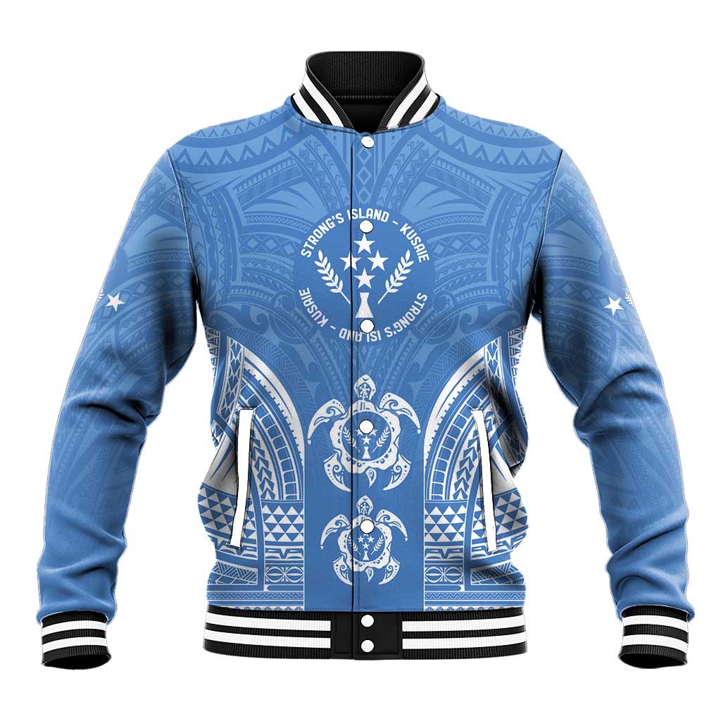 FSM Kosrae States Baseball Jacket Micronesia Six 9 One Polynesian Tribal Pattern