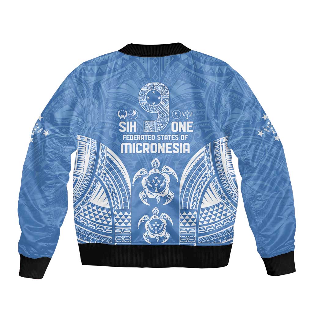 FSM Kosrae States Bomber Jacket Micronesia Six 9 One Polynesian Tribal Pattern