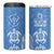 FSM Kosrae States 4 in 1 Can Cooler Tumbler Micronesia Six 9 One Polynesian Tribal Pattern