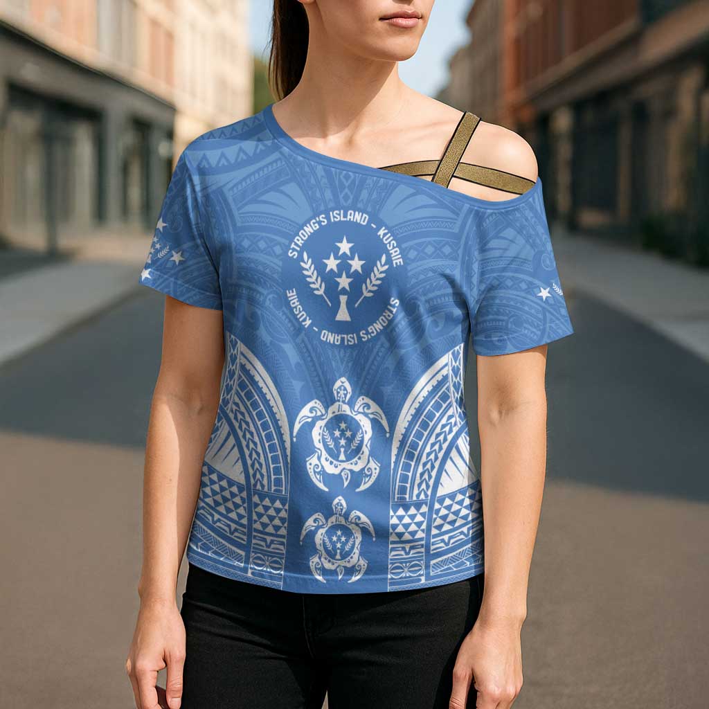 FSM Kosrae States Cross Shoulder Shirt Micronesia Six 9 One Polynesian Tribal Pattern - Polynesian Pride