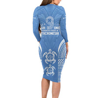 FSM Kosrae States Family Matching Long Sleeve Bodycon Dress and Hawaiian Shirt Micronesia Six 9 One Polynesian Tribal Pattern LT9 - Polynesian Pride