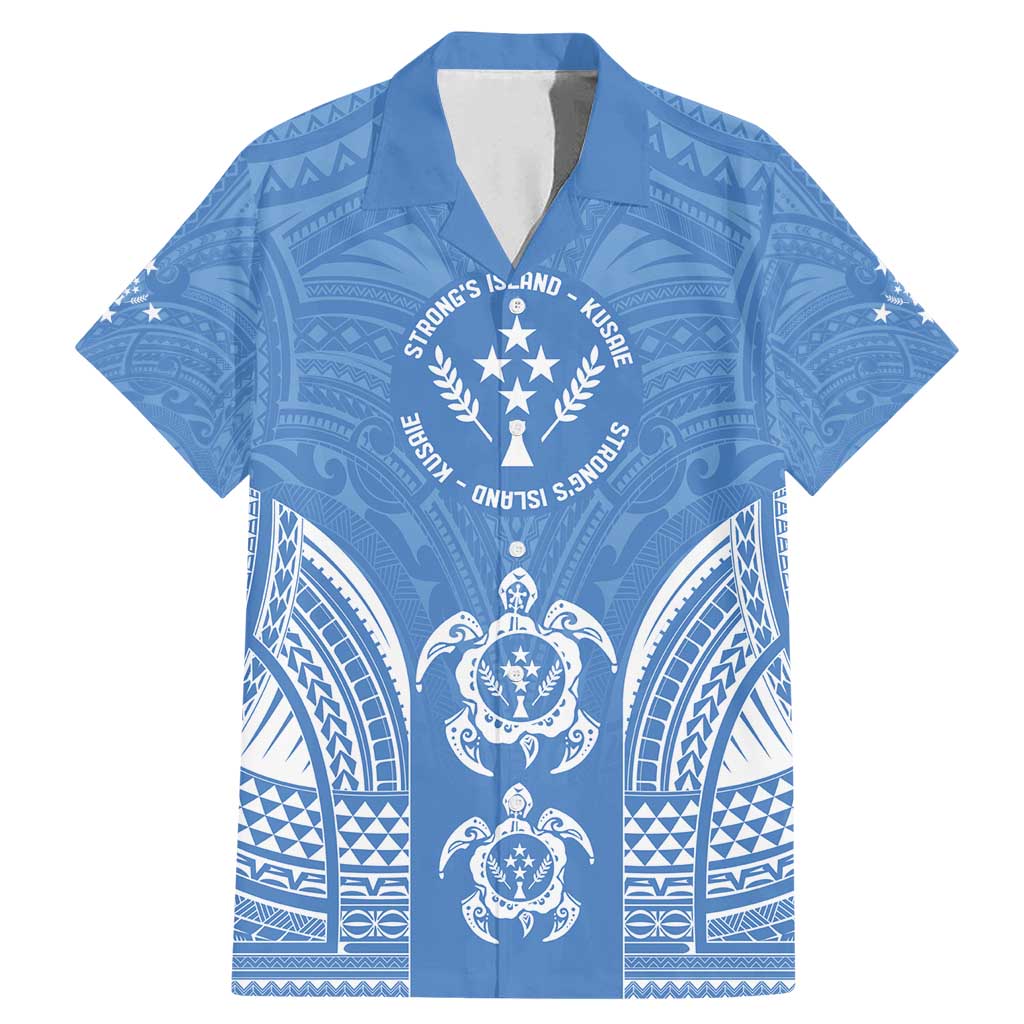 FSM Kosrae States Family Matching Mermaid Dress and Hawaiian Shirt Micronesia Six 9 One Polynesian Tribal Pattern LT9 Dad's Shirt - Short Sleeve Blue - Polynesian Pride