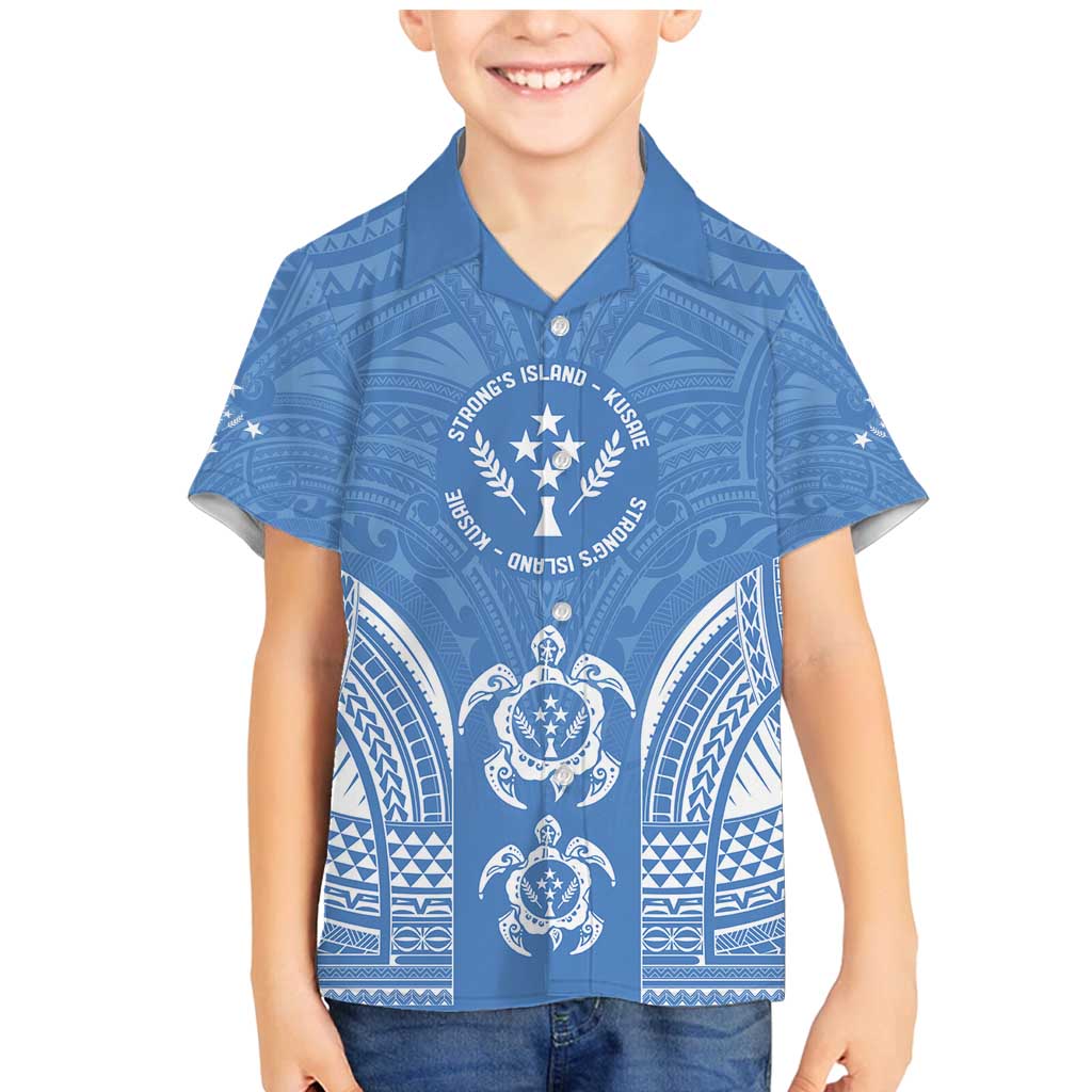 FSM Kosrae States Family Matching Mermaid Dress and Hawaiian Shirt Micronesia Six 9 One Polynesian Tribal Pattern LT9 Son's Shirt Blue - Polynesian Pride