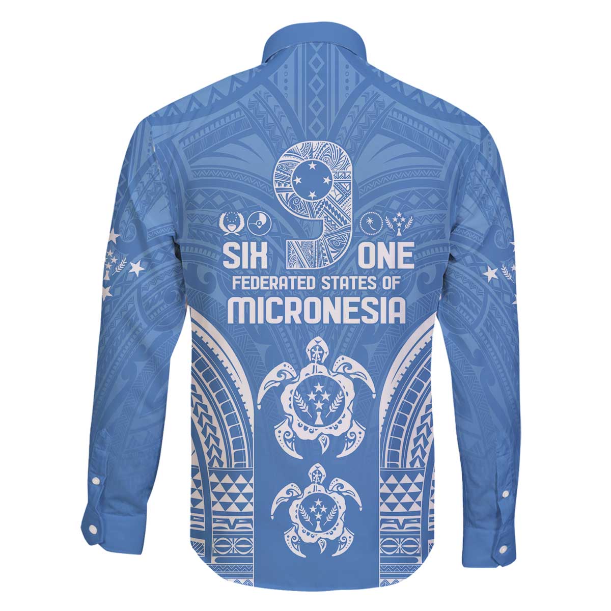 FSM Kosrae States Family Matching Off The Shoulder Long Sleeve Dress and Hawaiian Shirt Micronesia Six 9 One Polynesian Tribal Pattern LT9 - Polynesian Pride