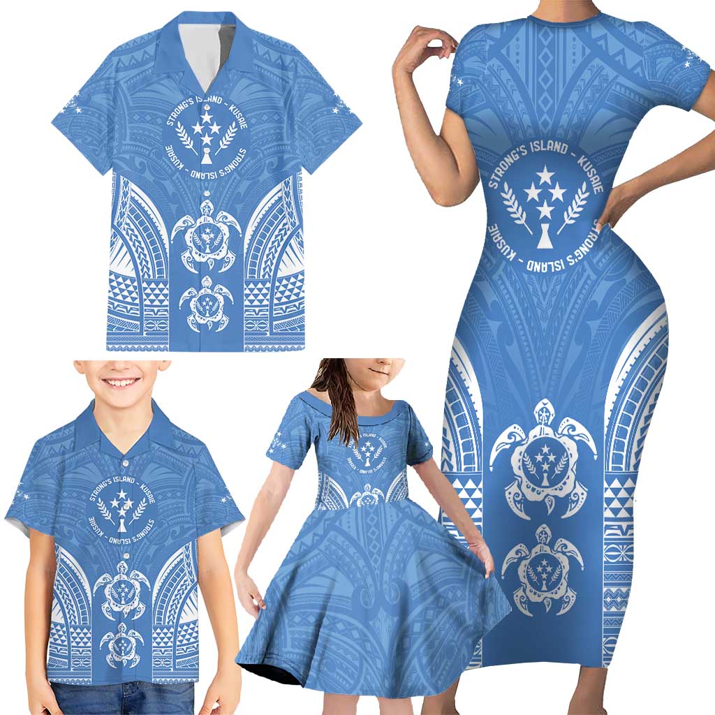 FSM Kosrae States Family Matching Short Sleeve Bodycon Dress and Hawaiian Shirt Micronesia Six 9 One Polynesian Tribal Pattern LT9 - Polynesian Pride