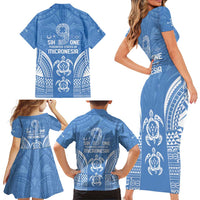FSM Kosrae States Family Matching Short Sleeve Bodycon Dress and Hawaiian Shirt Micronesia Six 9 One Polynesian Tribal Pattern LT9 - Polynesian Pride